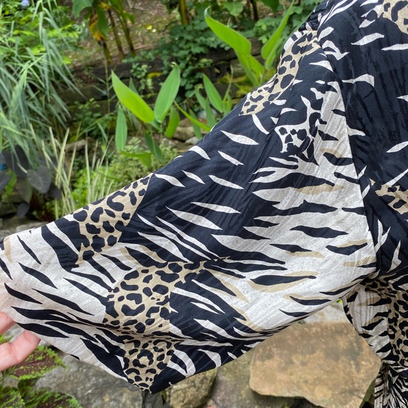 Adrianna Papell Skirt Top Set Animal Print Silk - Picture 5 of 11